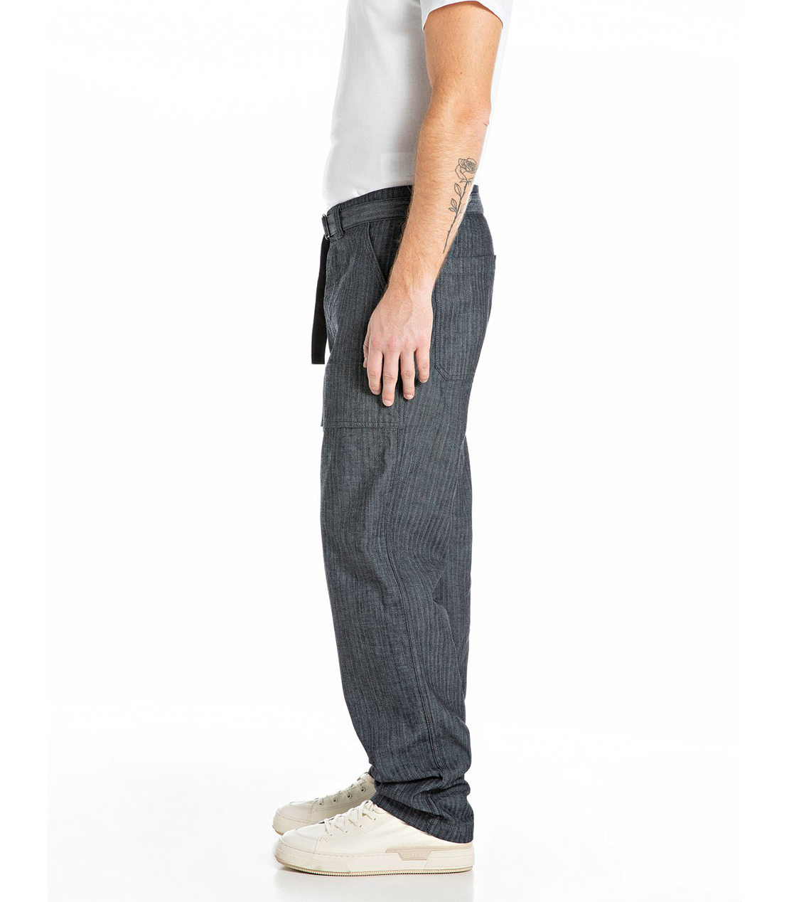 ヘリンボーン デニムパンツ（セットアップ） 詳細画像 ダークブルー 4